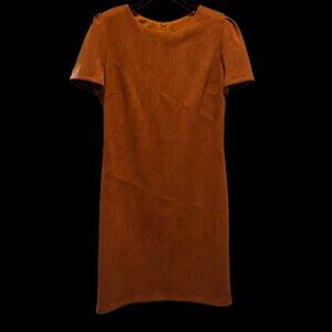 Frank Lyman Faux Suede Dress Rust Sz 12 NWOT